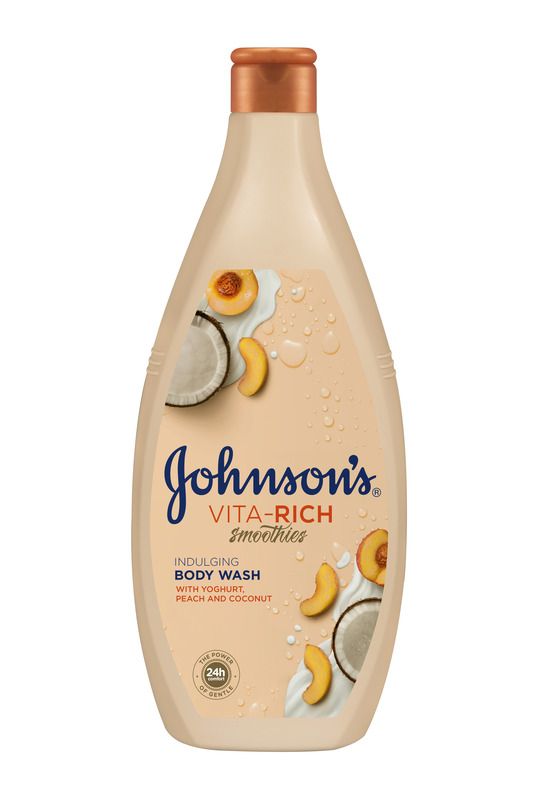 JOHNSON'S Душ гел с йогурт, праскова и кокос, 750 мл