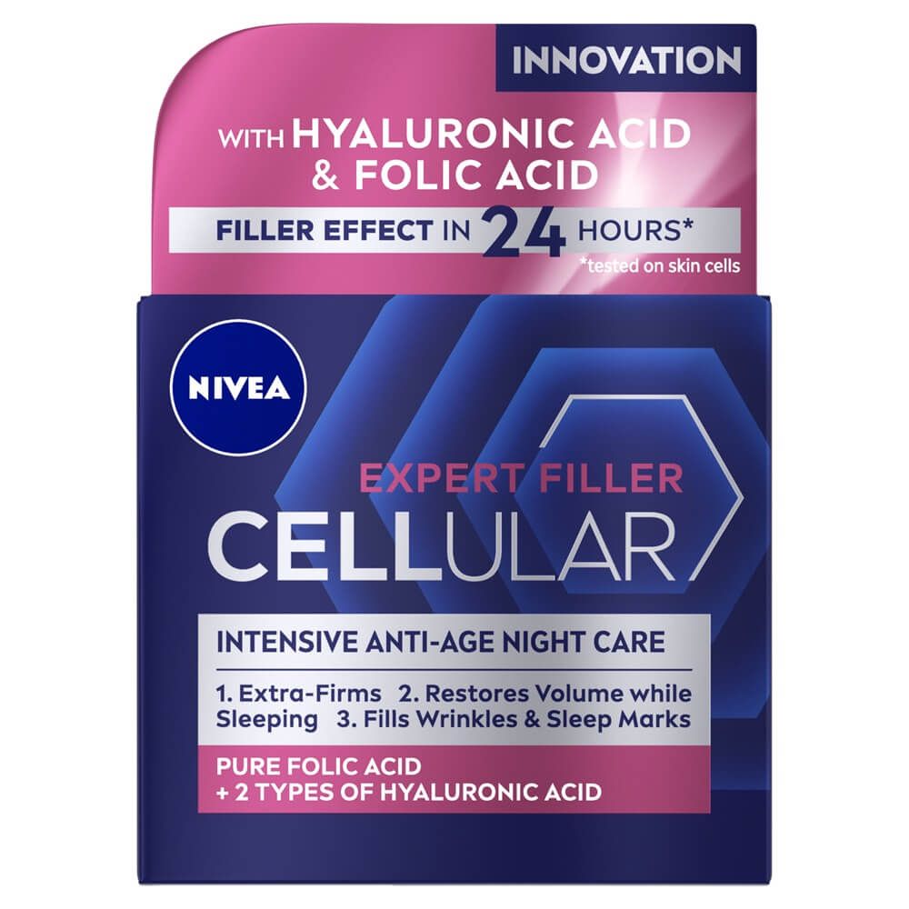 Nivea Cellular Filler + Firming Стягащ нощен крем за лице 50 мл