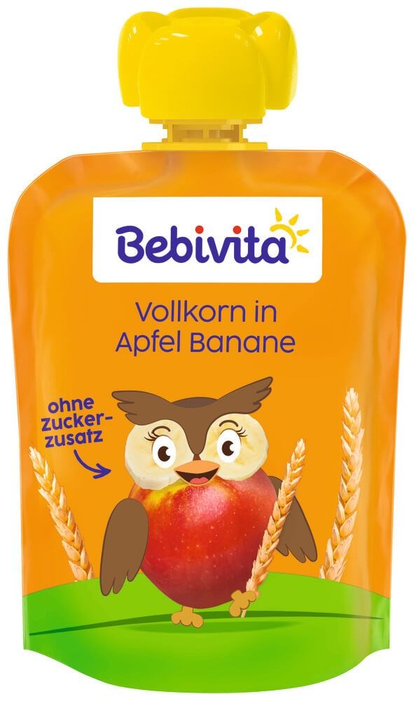 Bebivita  Плодова закуска пълнозърнести култури с ябълка и банан 12М+ 90 г