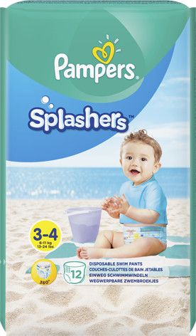 Пелени Pampers Splashers Бански гащички Размер 3-4 Mini 12 бр