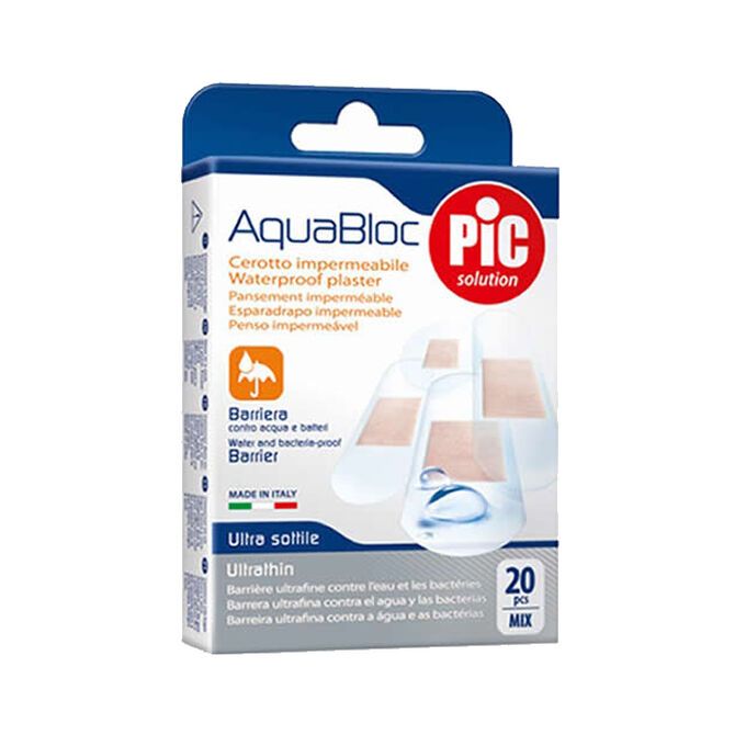PIC Solution AquaBloc Mix Водоустойчиви пластири микс х20 бр Artsana Italia